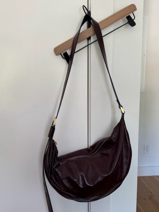 All Saints Handbags - All Saints Crescent Hobo Bag in Deep Burgundy